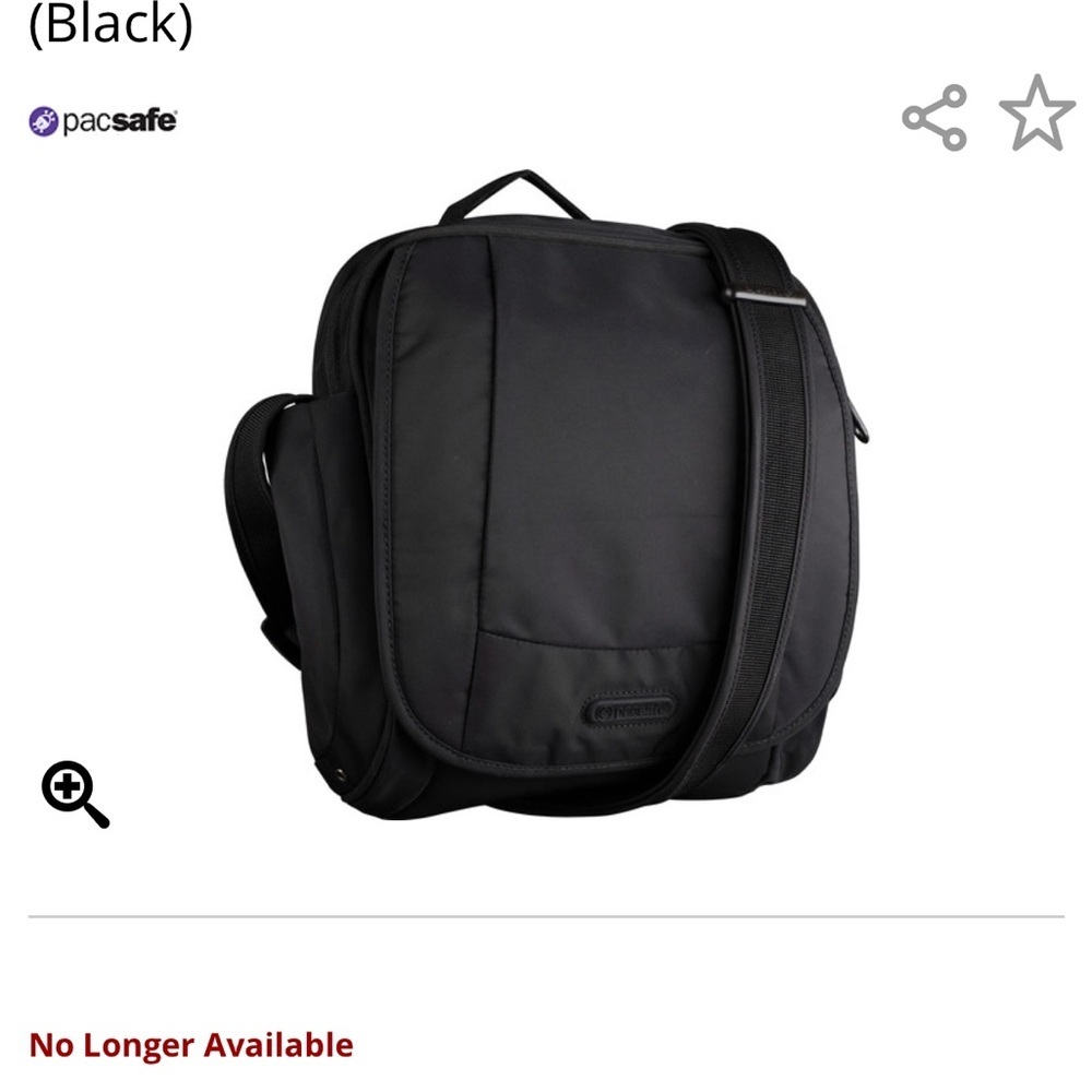 Pacsafe Black Anti-Theft Metrosafe 200 GIl Shoulder Bag